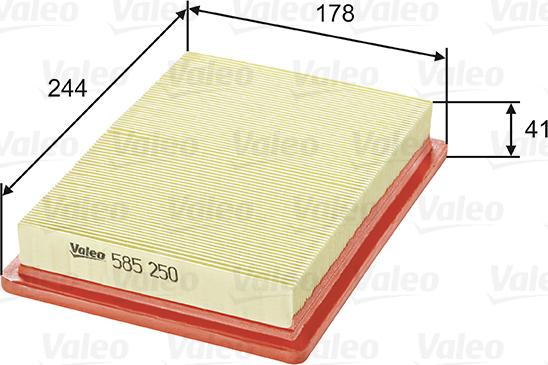 Valeo 585250 - Air Filter, engine autospares.lv