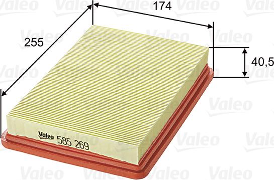 Valeo 585269 - Air Filter, engine autospares.lv