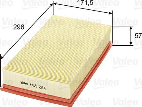 Valeo 585264 - Air Filter, engine autospares.lv