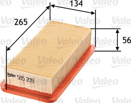 Valeo 585209 - Air Filter, engine autospares.lv