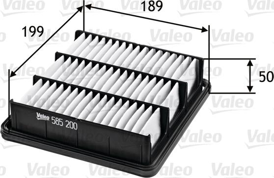 Valeo 585200 - Air Filter, engine autospares.lv