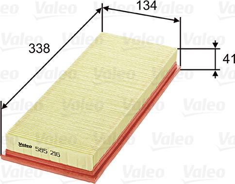 Valeo 585216 - Air Filter, engine autospares.lv