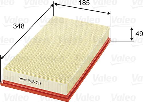 Valeo 585217 - Air Filter, engine autospares.lv
