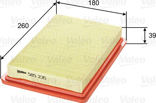 Valeo 585235 - Air Filter, engine autospares.lv