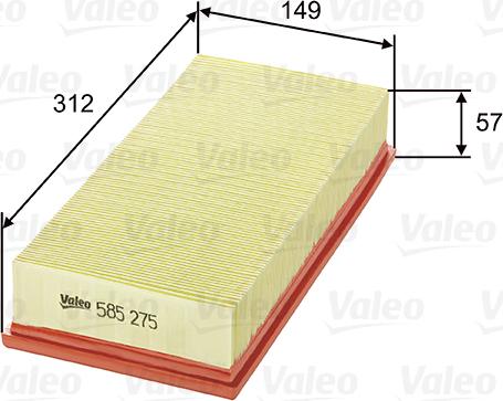 Valeo 585275 - Air Filter, engine autospares.lv