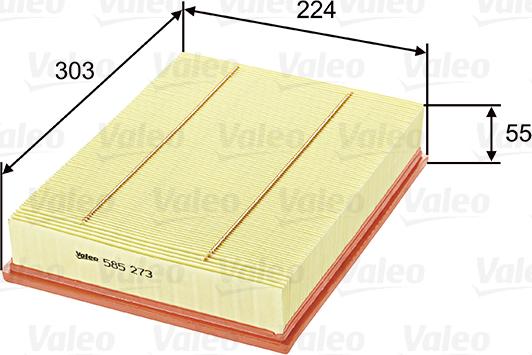 Valeo 585273 - Air Filter, engine autospares.lv