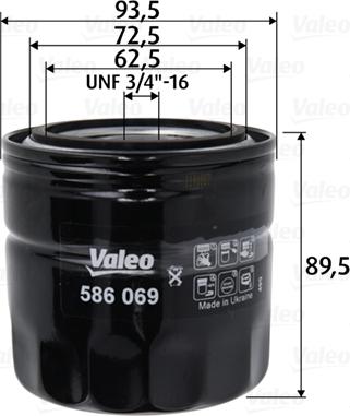 Valeo 586069 - Oil Filter autospares.lv