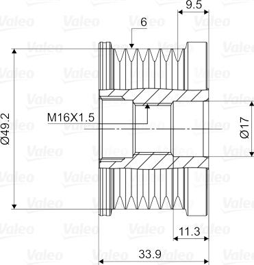 Valeo 588056 - Pulley, alternator, freewheel clutch autospares.lv