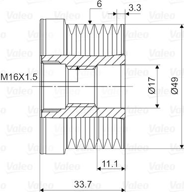 Valeo 588036 - Pulley, alternator, freewheel clutch autospares.lv