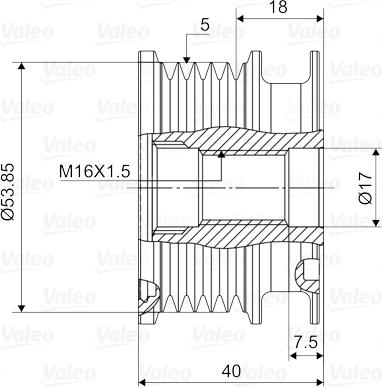 Valeo 588124 - Pulley, alternator, freewheel clutch autospares.lv