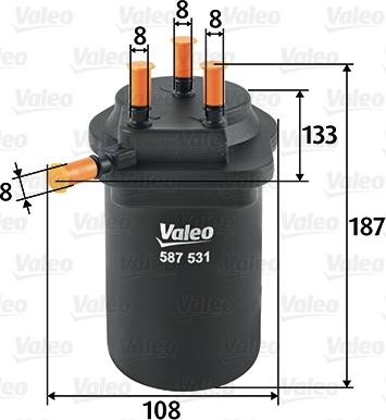 Valeo 587531 - Fuel filter autospares.lv