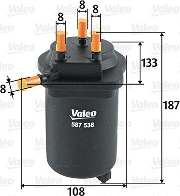 Valeo 587538 - Fuel filter autospares.lv