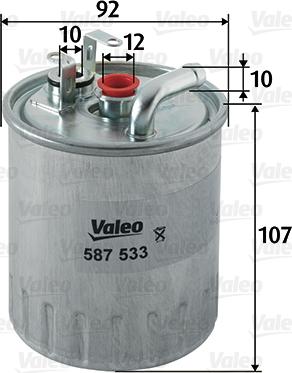 Valeo 587533 - Fuel filter autospares.lv