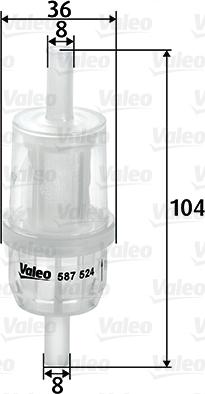 Valeo 587524 - Fuel filter autospares.lv