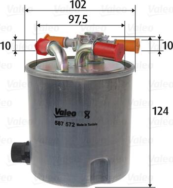 Valeo 587572 - Fuel filter autospares.lv