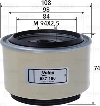 Valeo 587180 - Fuel filter autospares.lv