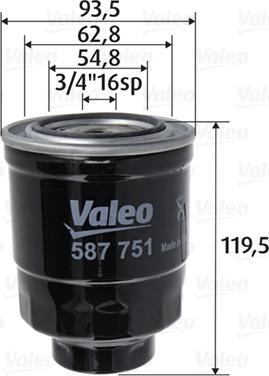 Valeo 587751 - Fuel filter autospares.lv