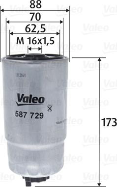 Valeo 587729 - Fuel filter autospares.lv
