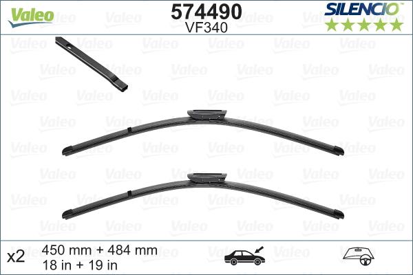 Valeo 574490 - Wiper Blade autospares.lv