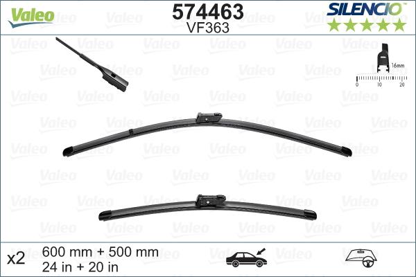 Valeo 574463 - Wiper Blade autospares.lv