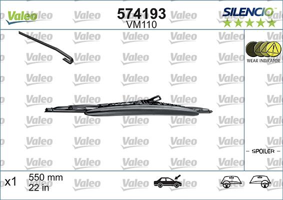 Valeo 574193 - Wiper Blade autospares.lv