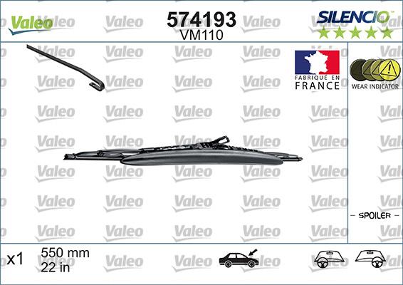 Valeo 574193 - Wiper Blade autospares.lv