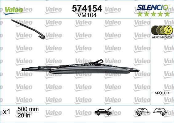 Valeo 574154 - Wiper Blade autospares.lv