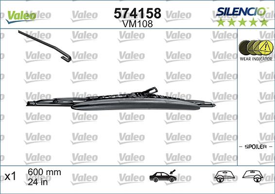 Valeo 574158 - Wiper Blade autospares.lv