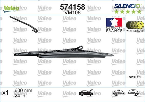 Valeo 574158 - Wiper Blade autospares.lv
