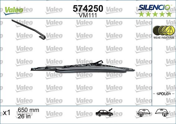 Valeo 574250 - Wiper Blade autospares.lv