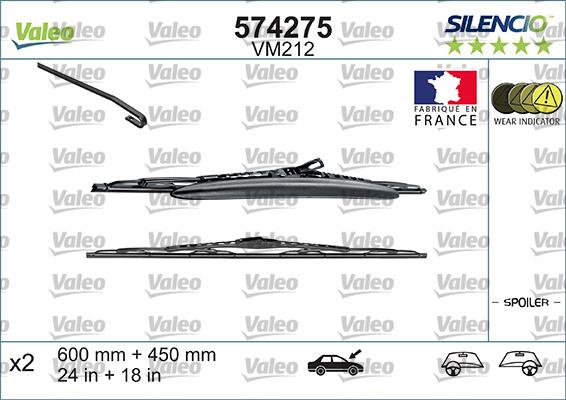 Valeo 574275 - Wiper Blade autospares.lv