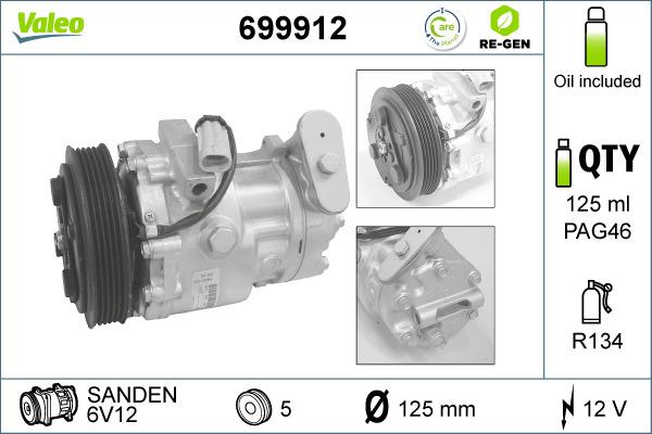 Valeo 699912 - Compressor, air conditioning autospares.lv