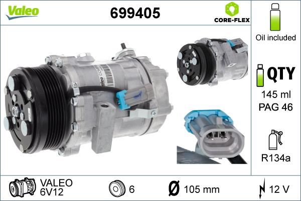 Valeo 699405 - Compressor, air conditioning autospares.lv