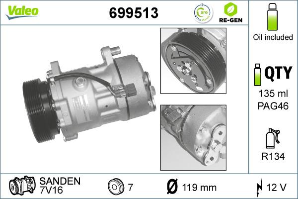 Valeo 699513 - Compressor, air conditioning autospares.lv