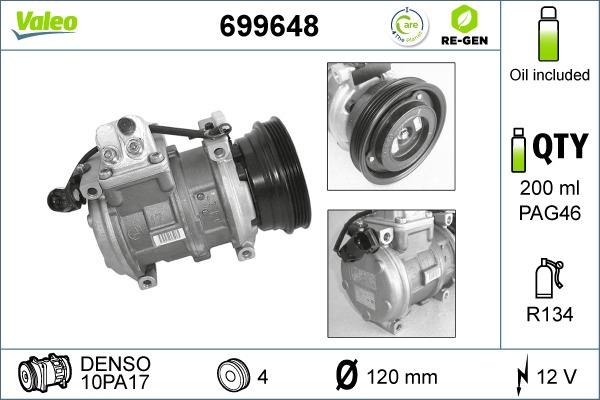 Valeo 699648 - Compressor, air conditioning autospares.lv