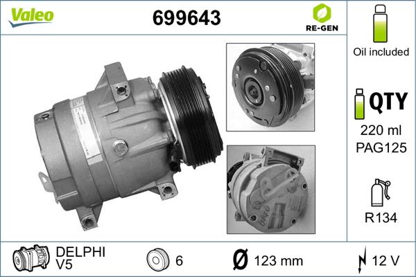 Valeo 699643 - Compressor, air conditioning autospares.lv