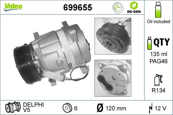 Valeo 699655 - Compressor, air conditioning autospares.lv