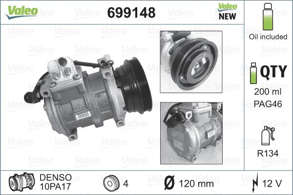 Valeo 699148 - Compressor, air conditioning autospares.lv