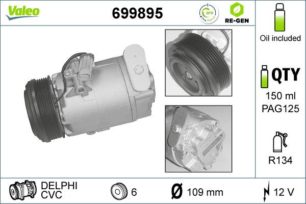 Valeo 699895 - Compressor, air conditioning autospares.lv