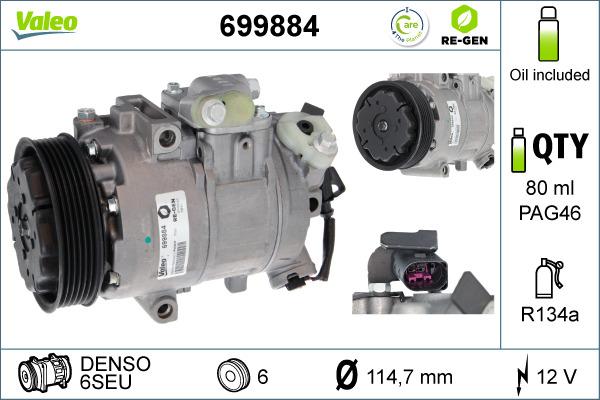 Valeo 699884 - Compressor, air conditioning autospares.lv