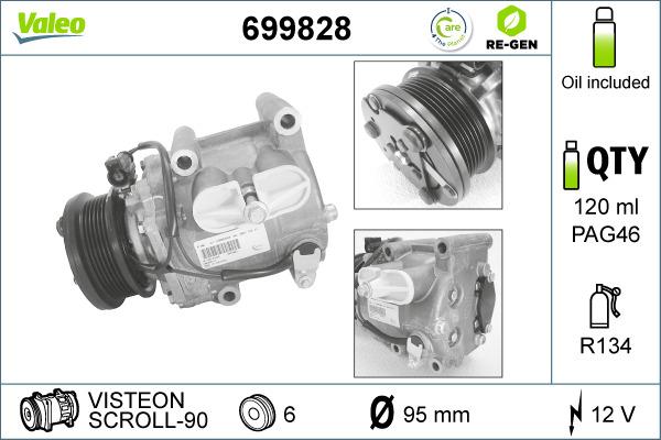 Valeo 699828 - Compressor, air conditioning autospares.lv