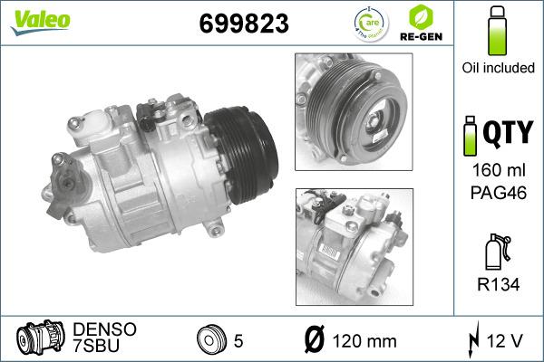 Valeo 699823 - Compressor, air conditioning autospares.lv