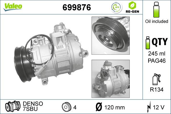 Valeo 699876 - Compressor, air conditioning autospares.lv