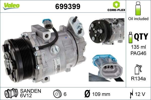 Valeo 699399 - Compressor, air conditioning autospares.lv