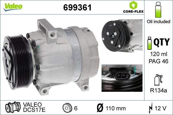 Valeo 699361 - Compressor, air conditioning autospares.lv