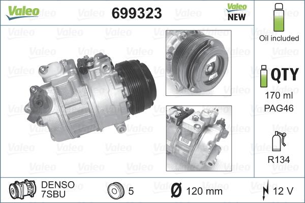 Valeo 699323 - Compressor, air conditioning autospares.lv