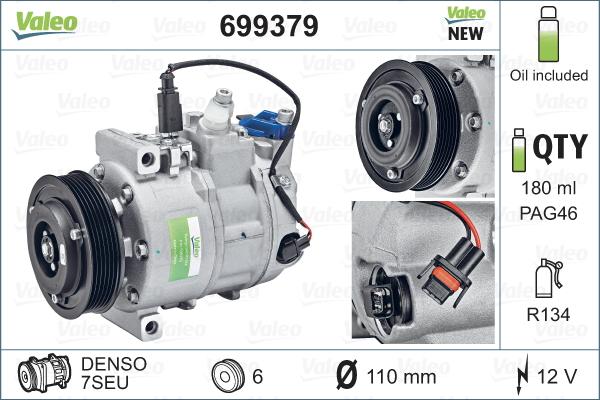 Valeo 699379 - Compressor, air conditioning autospares.lv