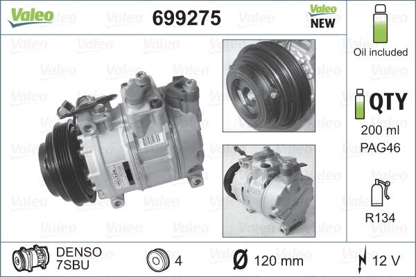 Valeo 699275 - Compressor, air conditioning autospares.lv