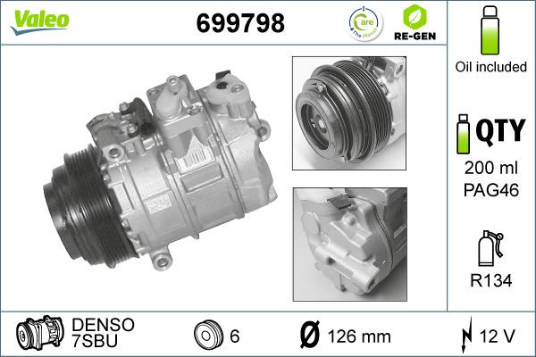 Valeo 699798 - Compressor, air conditioning autospares.lv