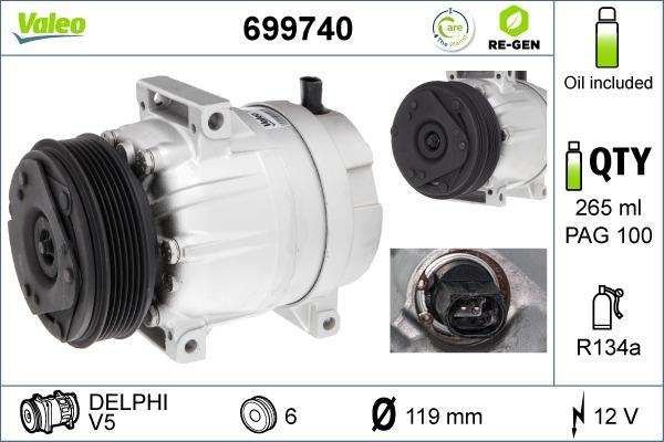 Valeo 699740 - Compressor, air conditioning autospares.lv